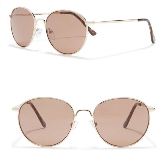 Joe’s Jeans‎ Round Gold Tortoise Accent Sunglasses - Picture 1 of 9